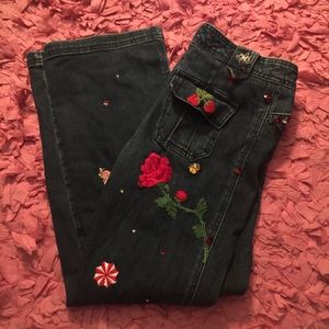 🌹 90’s vintage colorful embroidered gap jeans 🌹